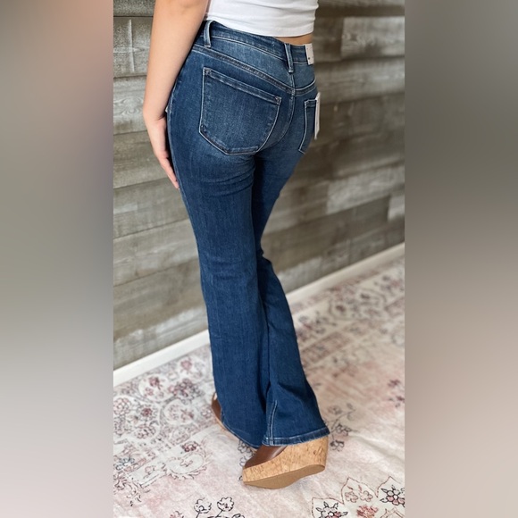 vervet denim mid rise relaxed long tall bootcut jeans revere dark wash T6136 - Picture 7 of 10